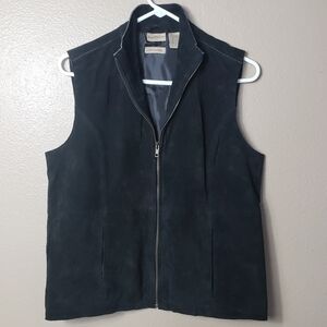 Ruff Hewn Suede Leather Vest With Pockets-Size M